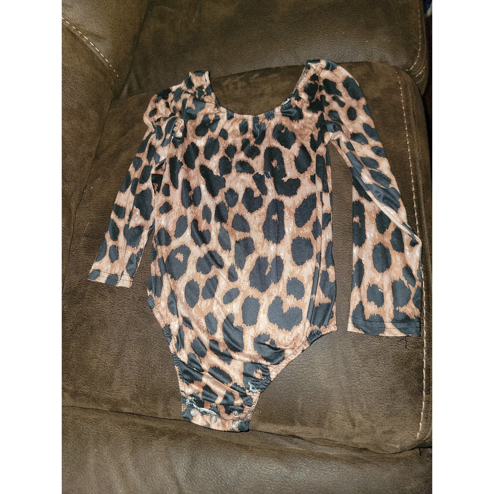 Bailey's blossoms leopard print bodysuit one piece‎ snap size 5t
